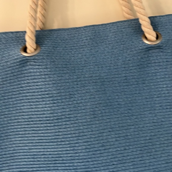 JOY SUSAN Starfish Blue Rope Handle Woven Tote NWOT - Picture 5 of 9